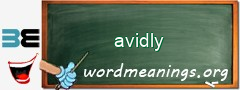 WordMeaning blackboard for avidly